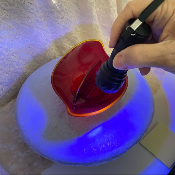 MCM Epic Viking Glass Co. Divided Ruby Red Dish. - Picture 2 of 11